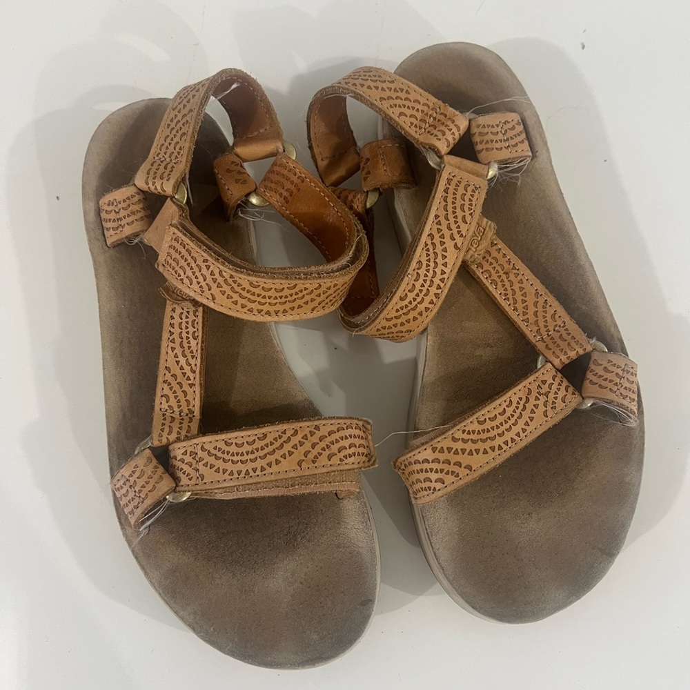 Teva Brown Leather Sandals with Ankle Strap